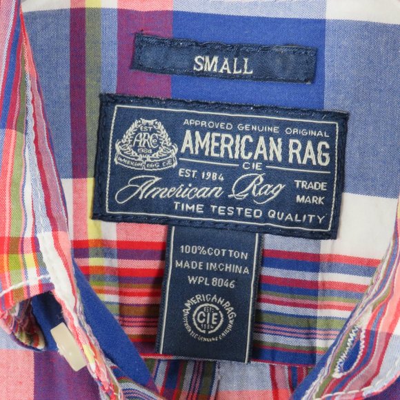 American Rag* Men's Short Sleeve Button Down Shirt Size Small Vibrant Pattern - Picture 3 of 7